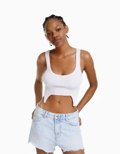 FEMME BERSHKA Shorts et bermudas*Short denim vintage déchiré