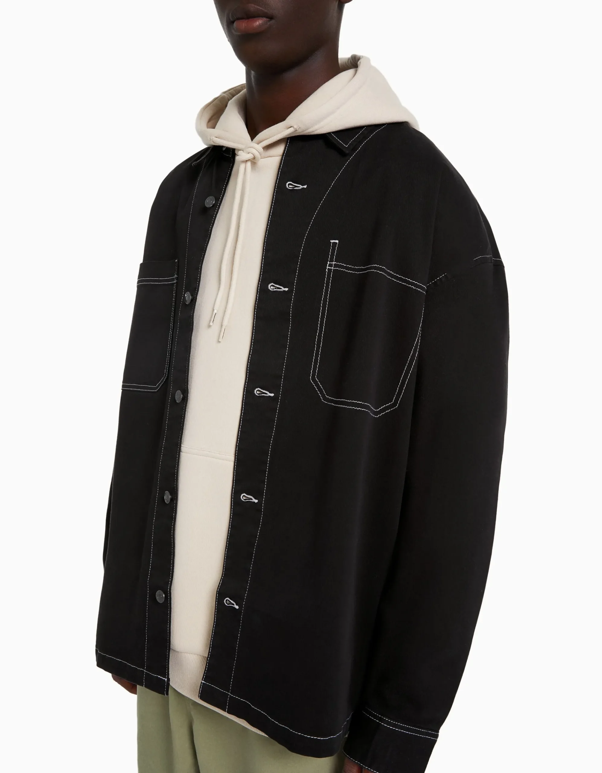 HOMME BERSHKA Vêtements*Surchemise coton fil contraste
