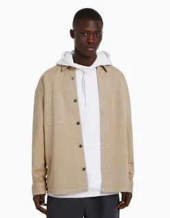 HOMME BERSHKA Vêtements*Surchemise coton fil contraste