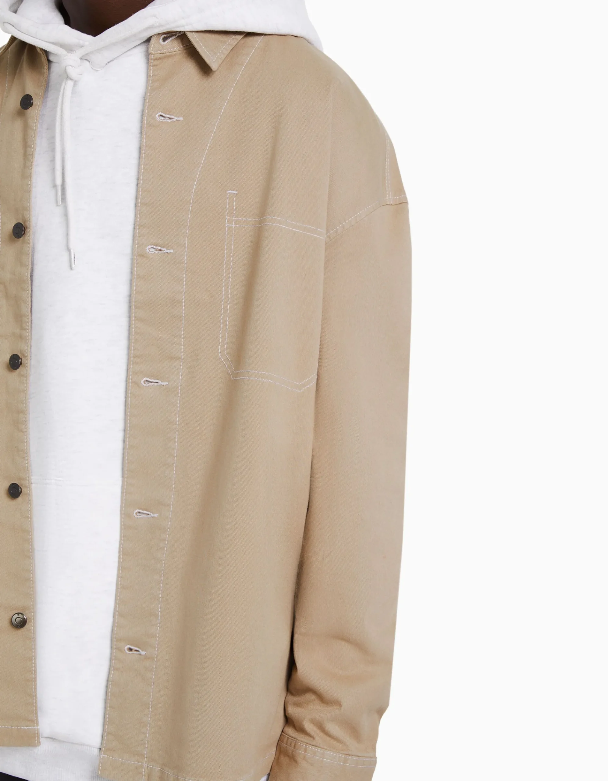 HOMME BERSHKA Vêtements*Surchemise coton fil contraste