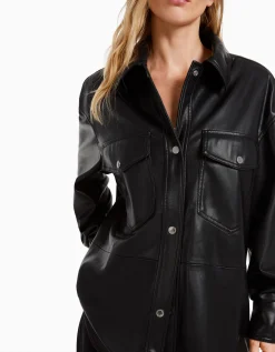 FEMME BERSHKA Vestes*Surchemise en similicuir