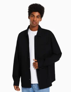 HOMME BERSHKA Surchemises*Surchemise manches longues gaufrée boutons-pression