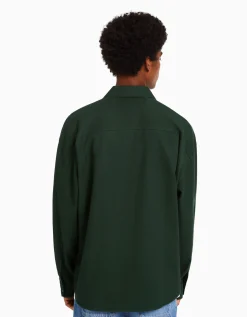 HOMME BERSHKA Chemises*Surchemise manches longues gaufrée boutons-pression