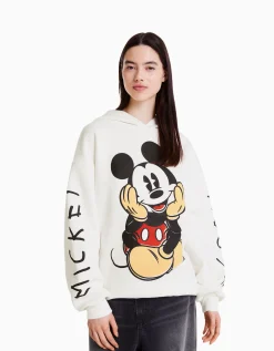 FEMME BERSHKA Cartoons*Sweat à capuche Mickey
