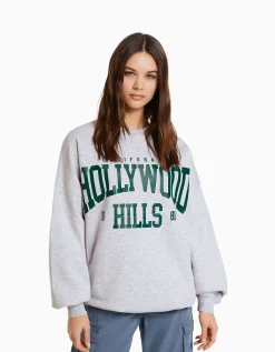 FEMME BERSHKA Pulls*Sweat ample imprimé