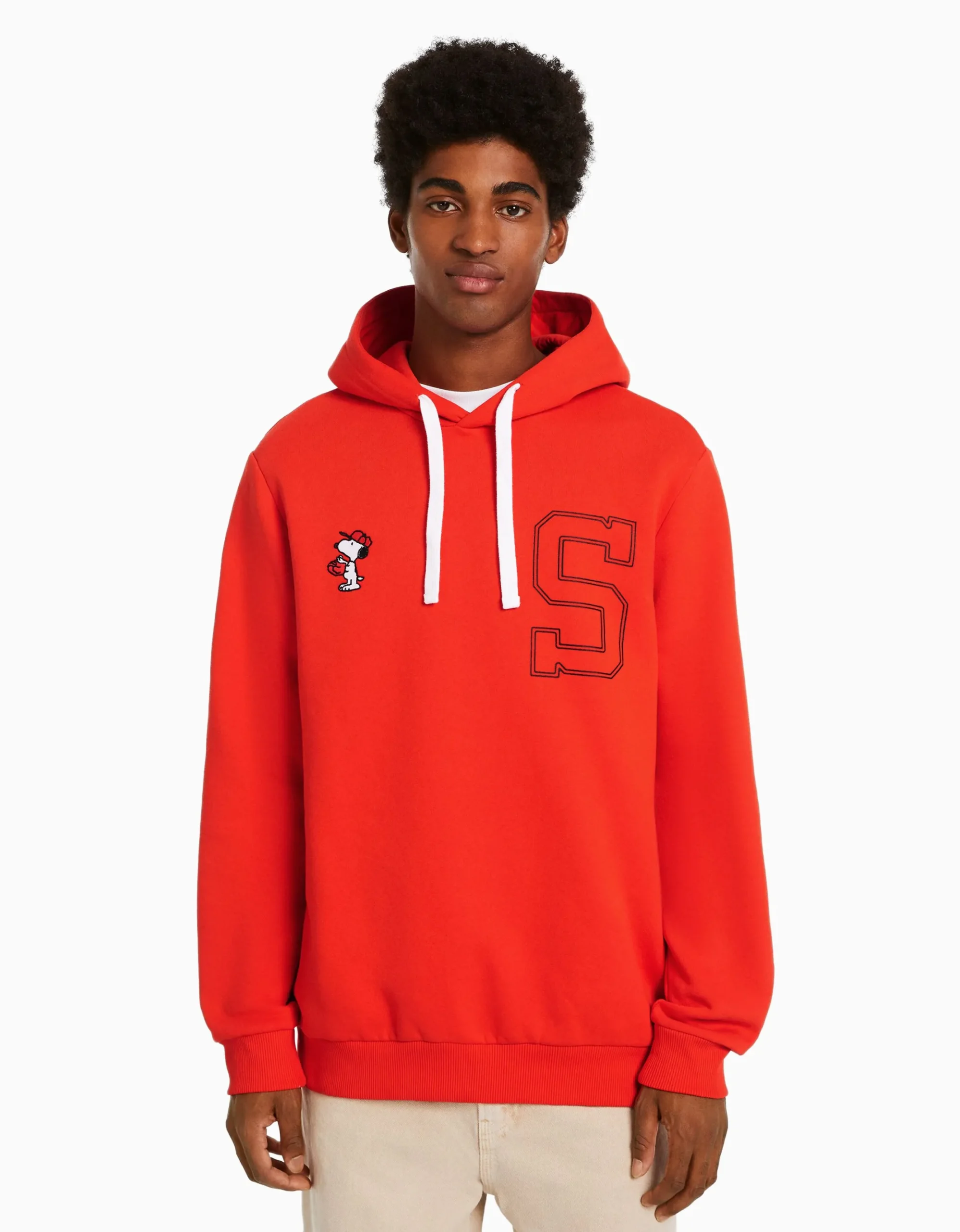 HOMME BERSHKA Vêtements*Sweat capuche brodé Snoopy