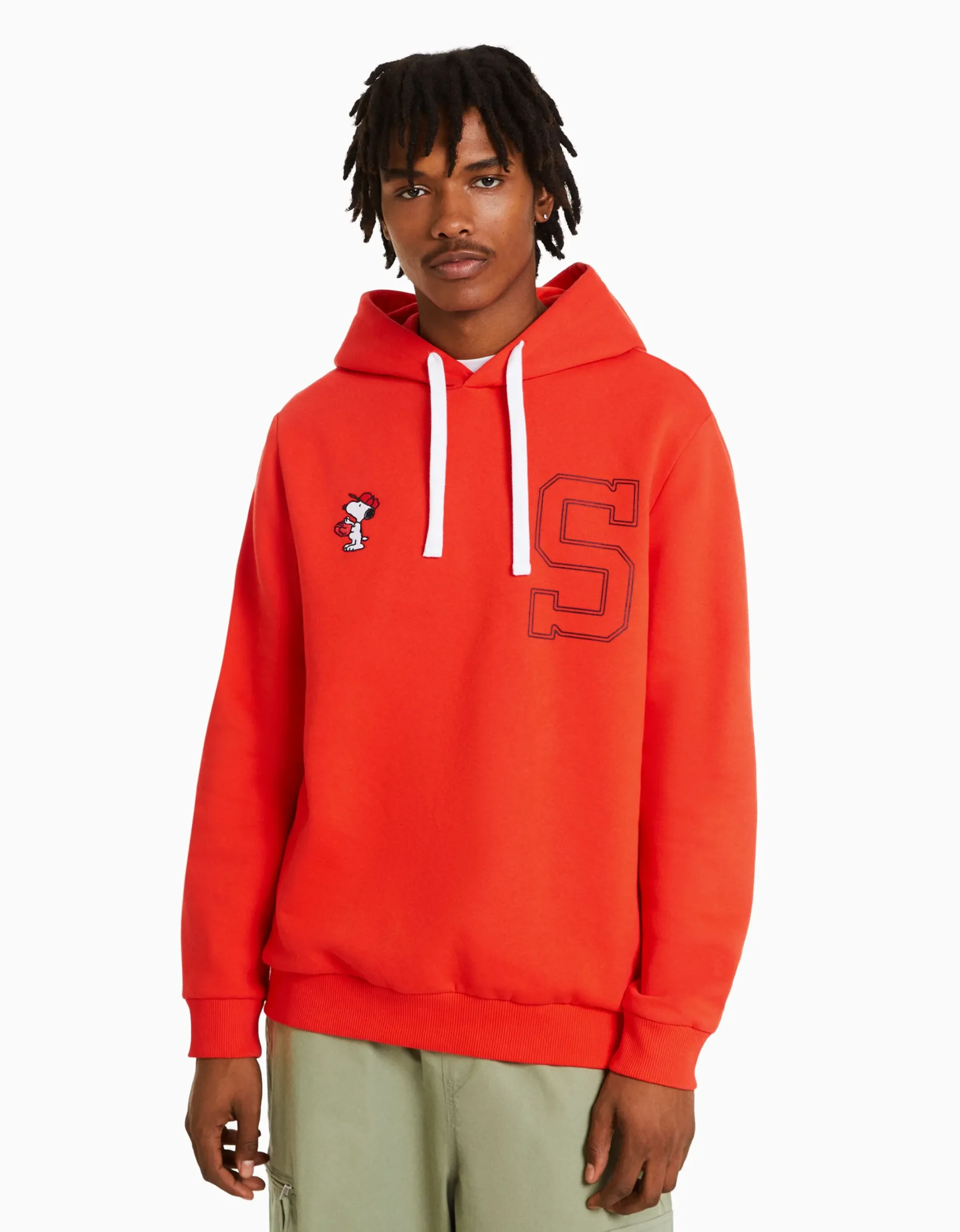 HOMME BERSHKA Vêtements*Sweat capuche brodé Snoopy