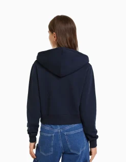 FEMME BERSHKA Survêtement*Sweat capuche cropped fermeture Éclair