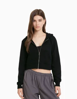 FEMME BERSHKA Sweats*Sweat capuche cropped fermeture Éclair