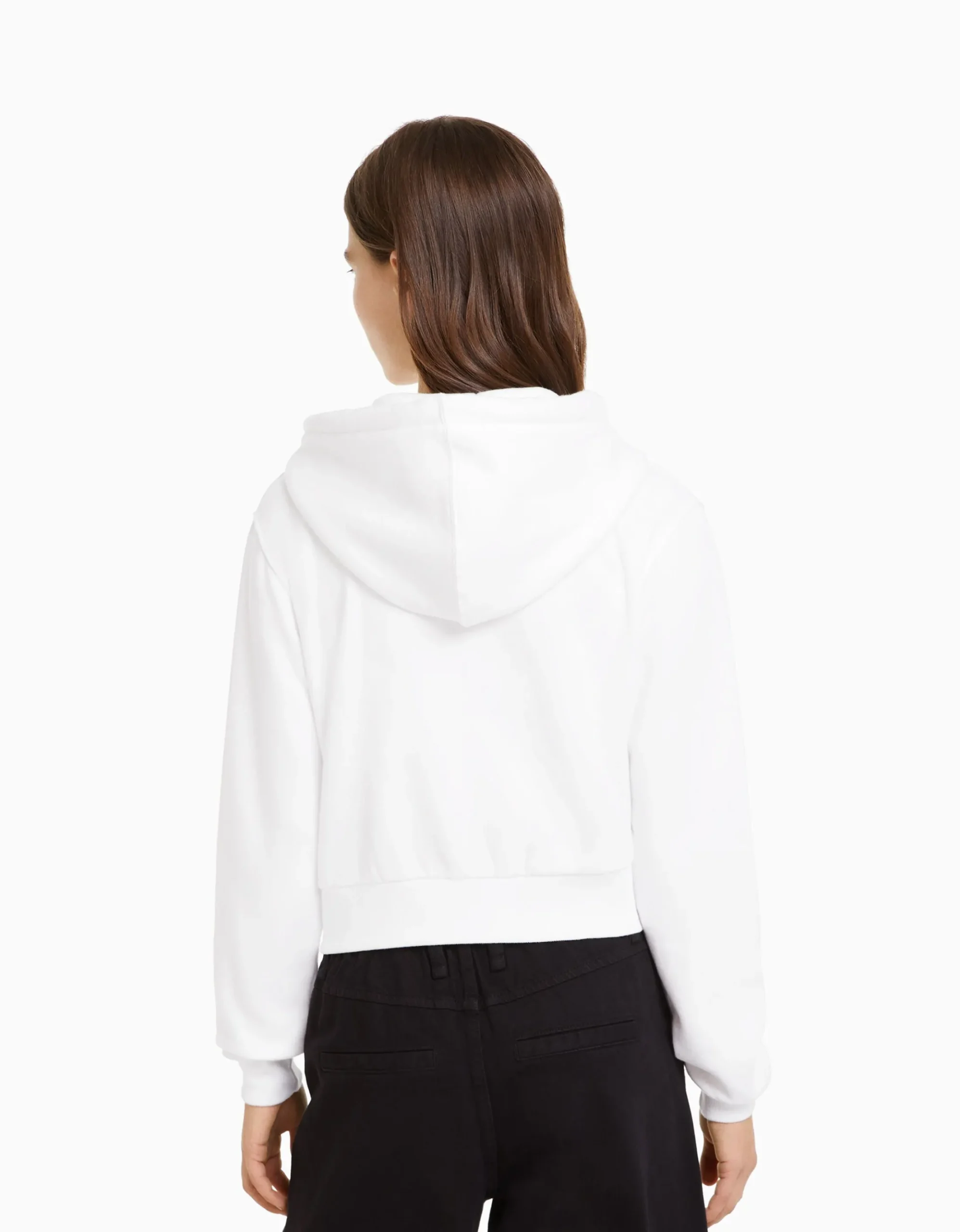 FEMME BERSHKA Survêtement*Sweat capuche cropped fermeture Éclair