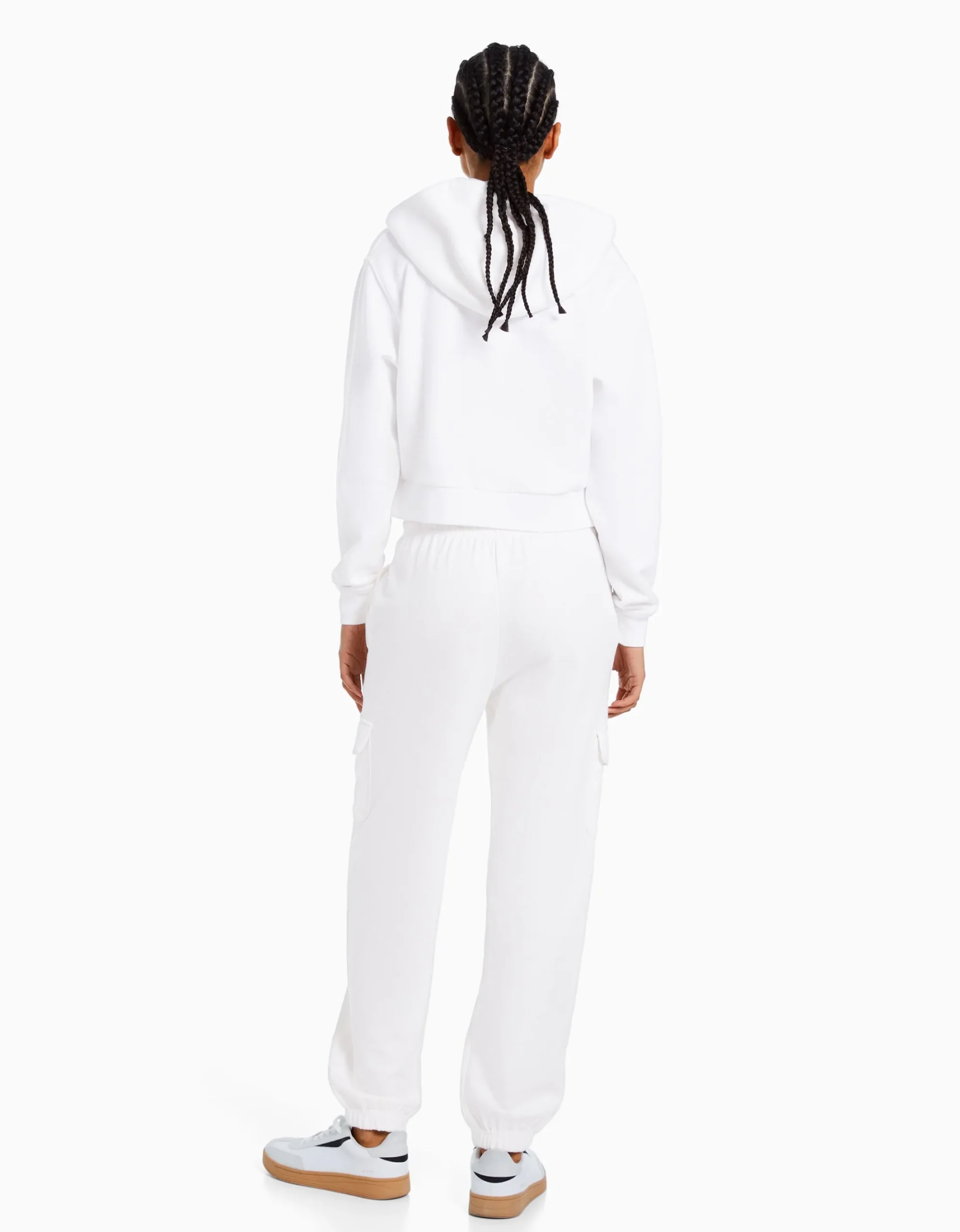FEMME BERSHKA Survêtement*Sweat capuche cropped fermeture Éclair