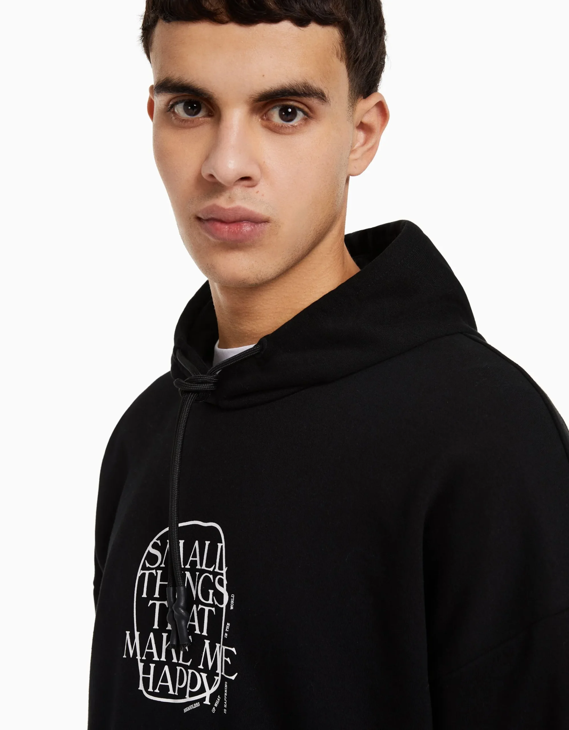 HOMME BERSHKA Sweats*Sweat capuche easy fit imprimé