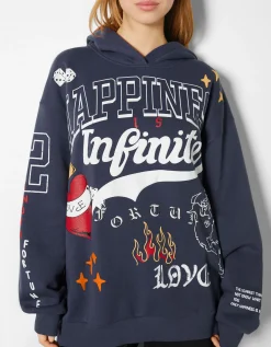 FEMME BERSHKA Sweats*Sweat capuche imprimé