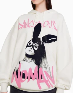 FEMME BERSHKA Sweats*Sweat capuche imprimé Ariana Grande