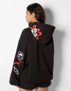 FEMME BERSHKA Sweats*Sweat capuche imprimé graffiti