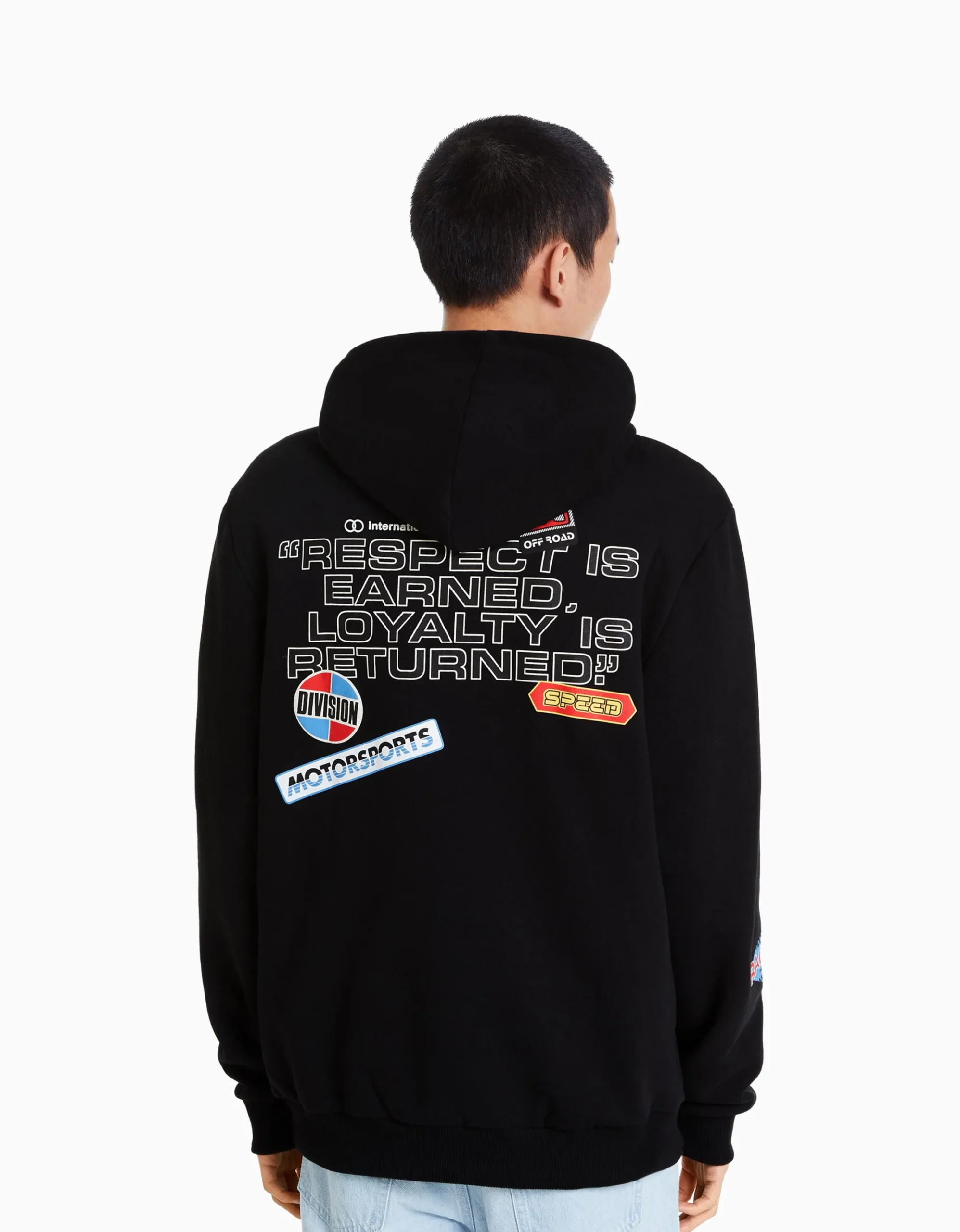HOMME BERSHKA Vêtements*Sweat capuche imprimé racing
