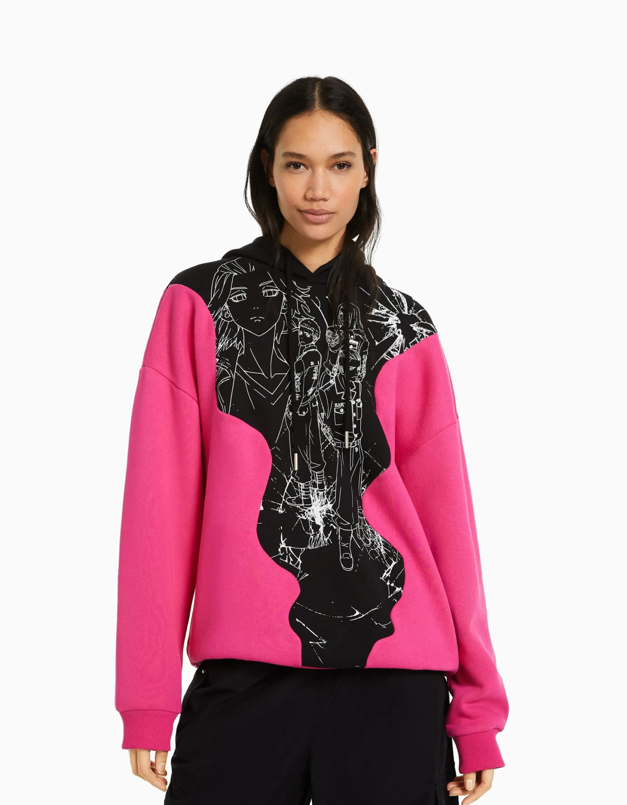 FEMME BERSHKA Vêtements*Sweat capuche imprimé TOKYO REVENGERS