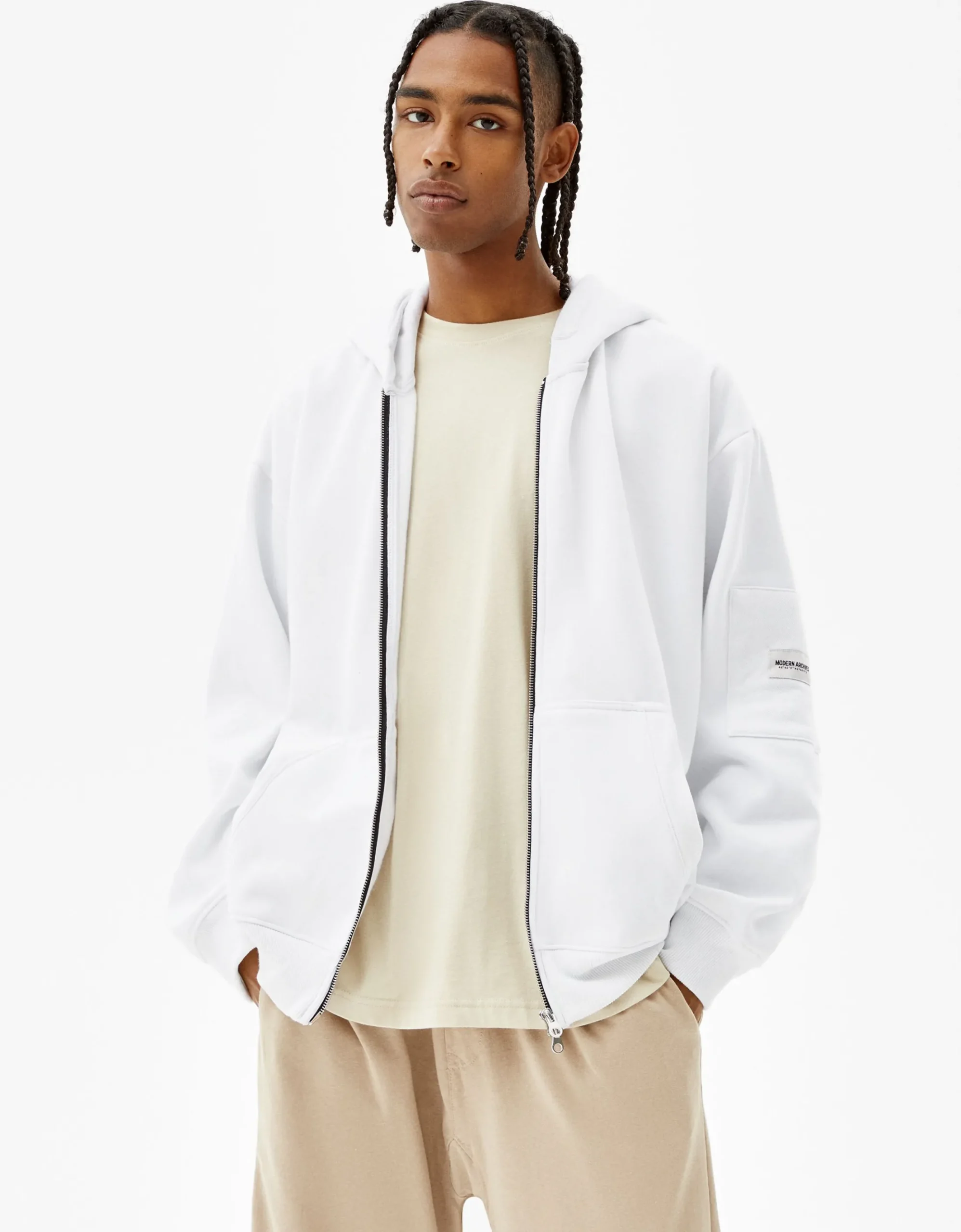 HOMME BERSHKA Sweats et maille*Sweat capuche zippé