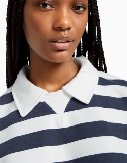 FEMME BERSHKA Sweats*Sweat col polo imprimé