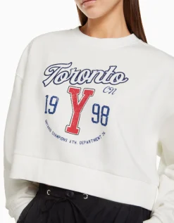 FEMME BERSHKA Sweats*Sweat cropped à imprimé