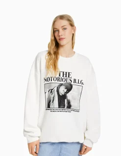 FEMME BERSHKA Sweats*Sweat imprimé The Notorious B.I.G.