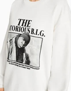 FEMME BERSHKA Sweats*Sweat imprimé The Notorious B.I.G.