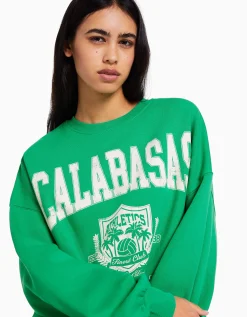 FEMME BERSHKA Sweats*Sweat manches longues imprimé