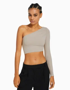 FEMME BERSHKA Tee-shirts*Top asymétrique manche longue