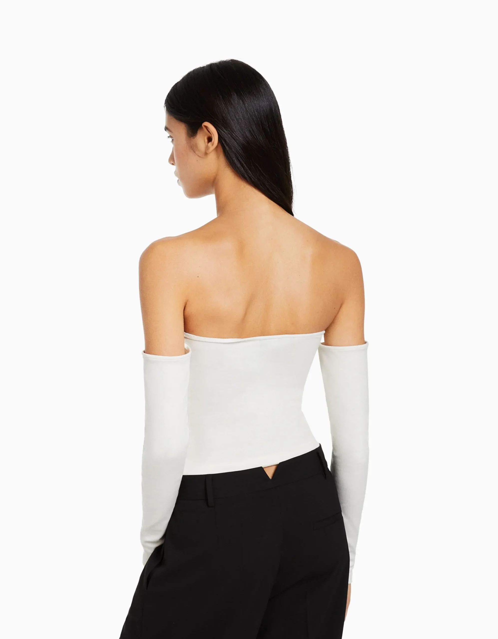 FEMME BERSHKA Vêtements*Top bandeau manches longues imprimé Nirvana