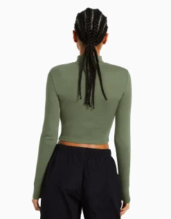 FEMME BERSHKA Tee-shirts*Top col montant manches longues