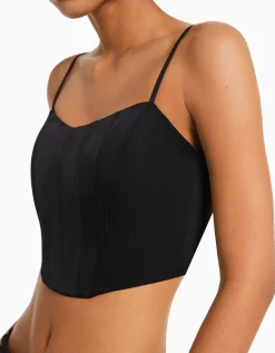 FEMME BERSHKA Vêtements*Top corset bretelles satiné