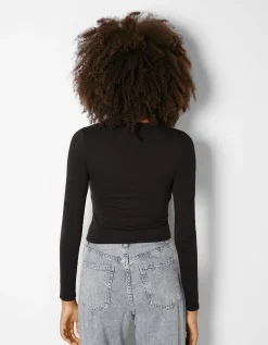 FEMME BERSHKA Join Life*Top manches longues bord-côte