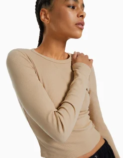 FEMME BERSHKA Tee-shirts*Top manches longues bord-côte
