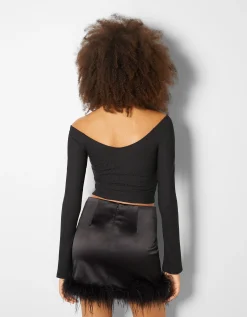 FEMME BERSHKA Tee-shirts*Top manches longues encolure en V