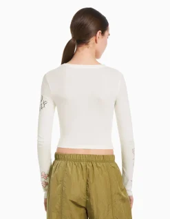FEMME BERSHKA Tee-shirts*Top manches longues imprimé papillon