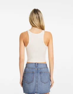 FEMME BERSHKA Tee-shirts*Top sans manches bord-côte