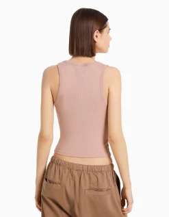 FEMME BERSHKA Tee-shirts*Top sans manches bord-côte