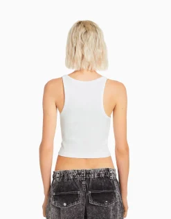 FEMME BERSHKA Tee-shirts*Top sans manches bord-côte