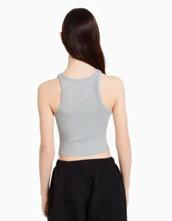 FEMME BERSHKA Personnalisables*Top sans manches bord-côte