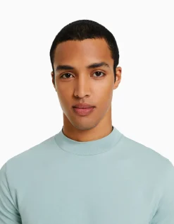 HOMME BERSHKA Tee-shirts*T-shirt à manches courtes et col montant