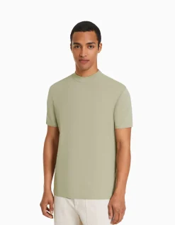 HOMME BERSHKA Vêtements*T-shirt à manches courtes et col montant