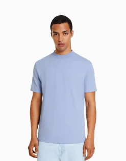 HOMME BERSHKA Vêtements*T-shirt à manches courtes et col montant