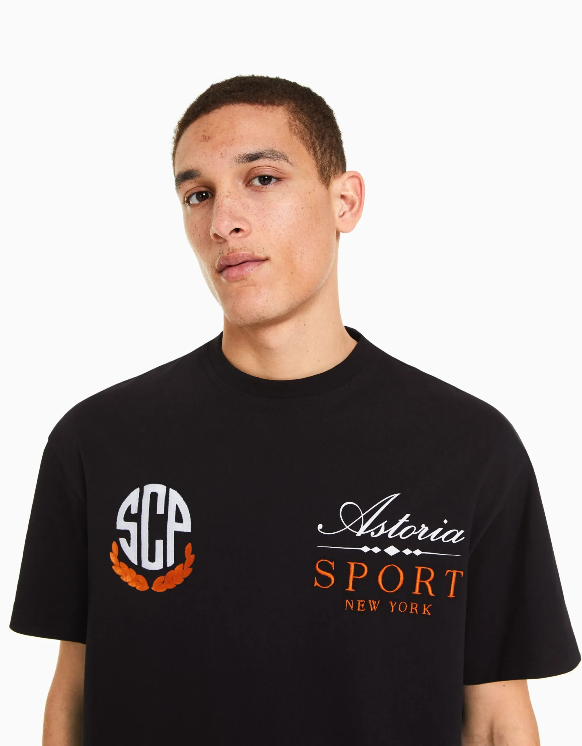 HOMME BERSHKA Vêtements*T-shirt boxy manches courtes