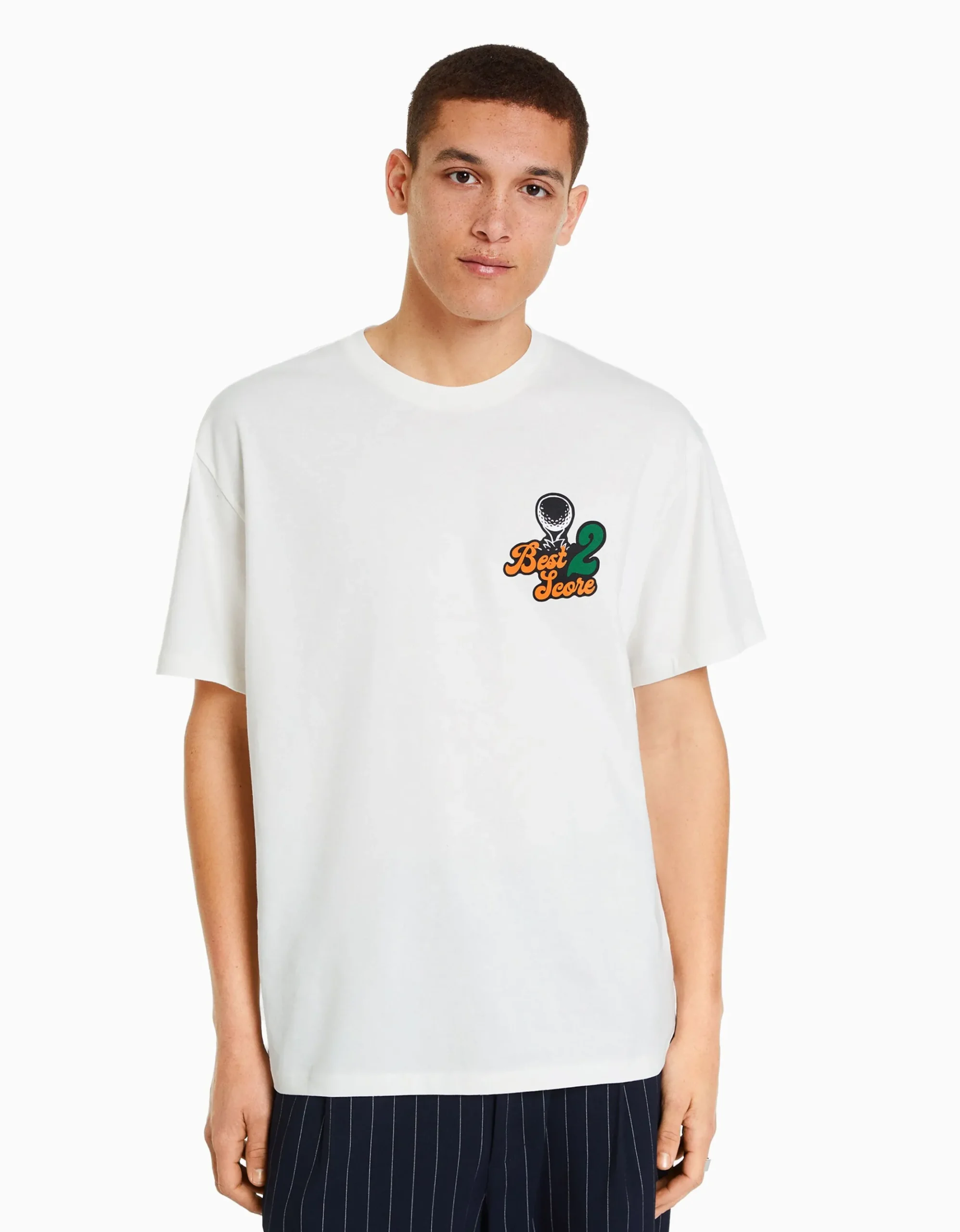 HOMME BERSHKA Vêtements*T-shirt boxy manches courtes