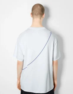 HOMME BERSHKA Tee-shirts*T-shirt manches courtes boxy fit fil contraste