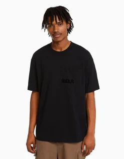HOMME BERSHKA Vêtements*T-shirt manches courtes boxy fit poche