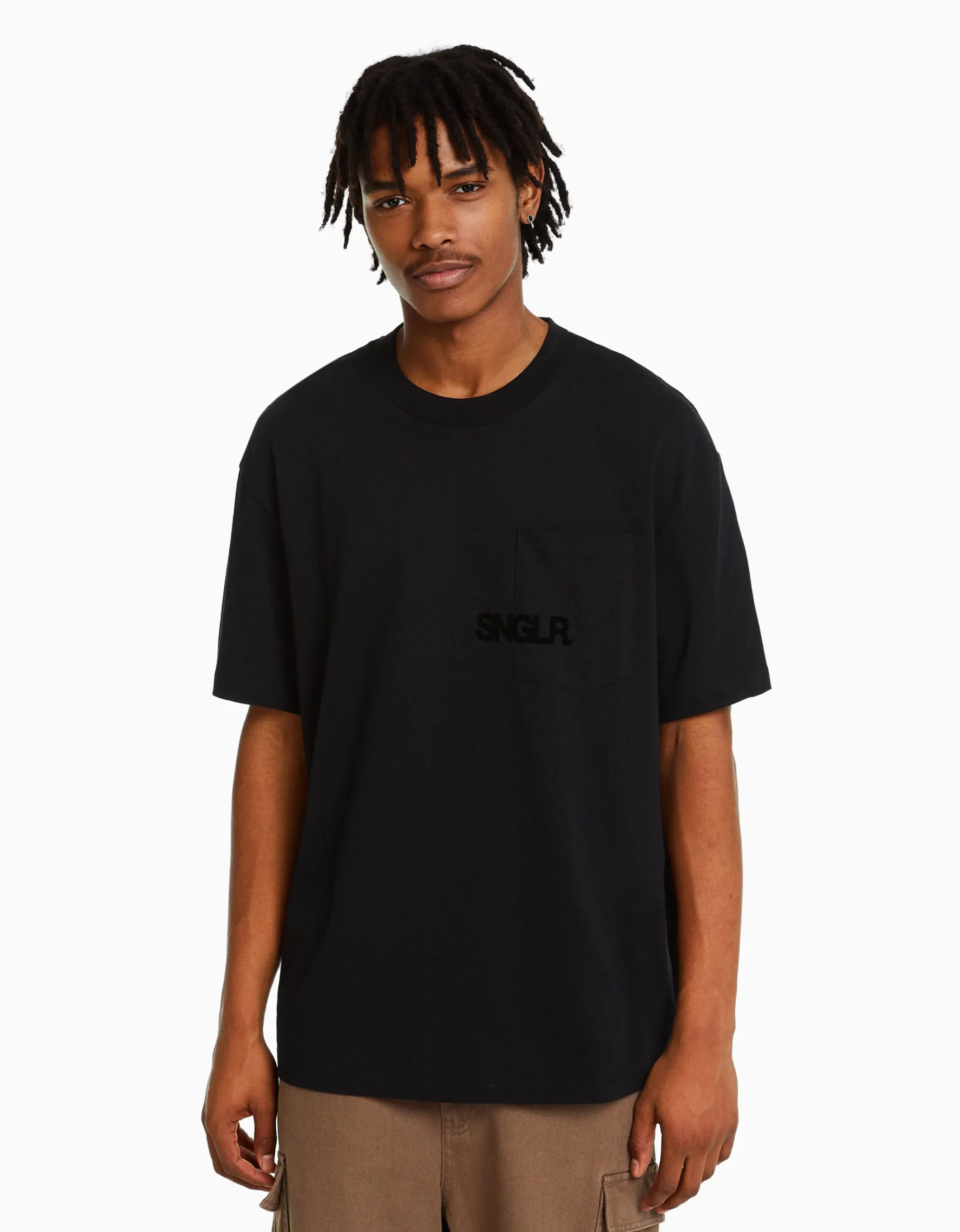 HOMME BERSHKA Vêtements*T-shirt manches courtes boxy fit poche