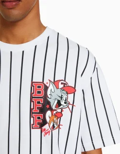 HOMME BERSHKA Collaborations®*T-shirt manches courtes boxy fit imprimé Tom & Jerry