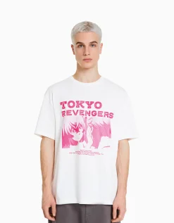 HOMME BERSHKA Collaborations®*T-shirt manches courtes boxy fit imprimé TOKYO REVENGERS