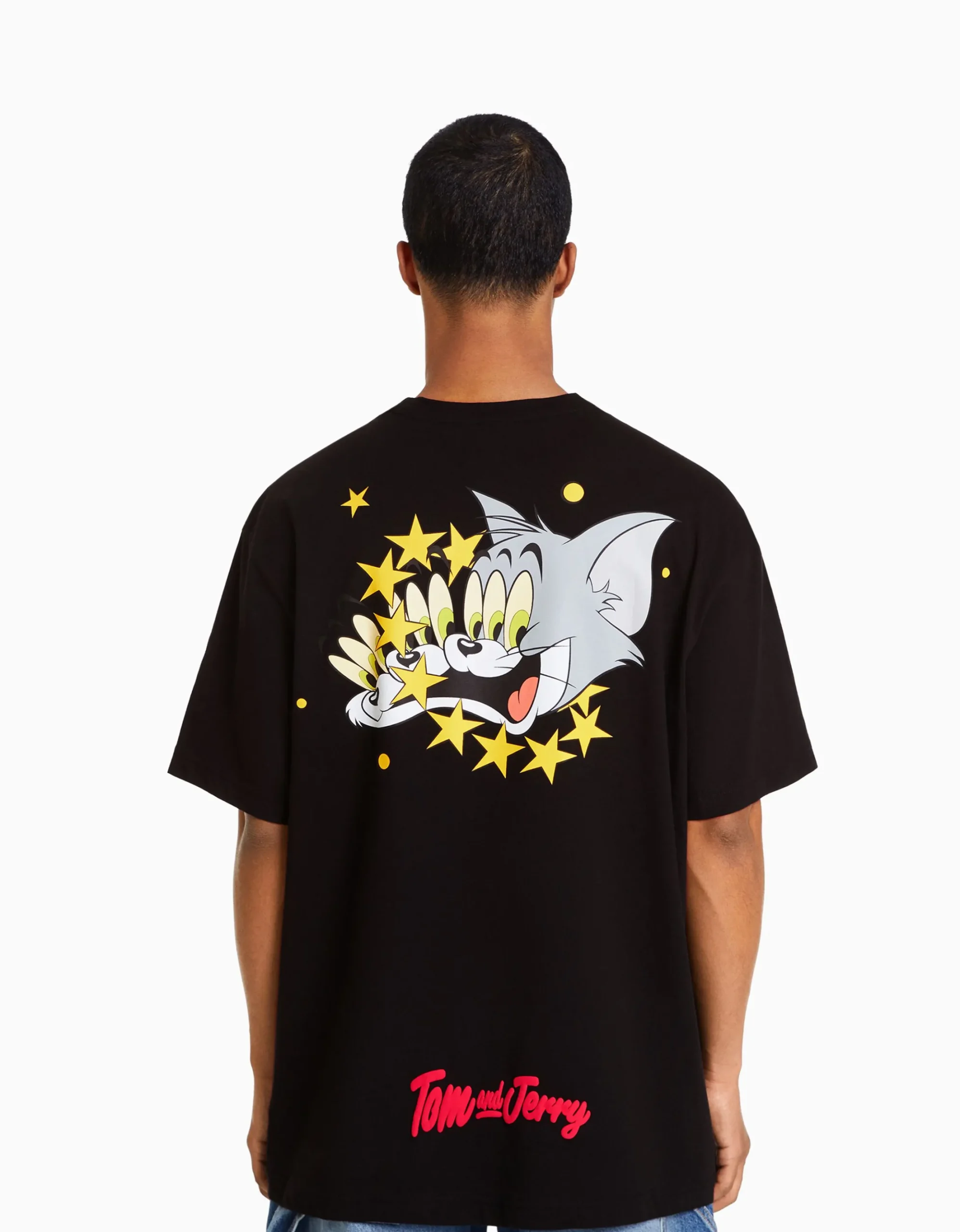 HOMME BERSHKA Vêtements*T-shirt manches courtes boxy fit imprimé Tom & Jerry